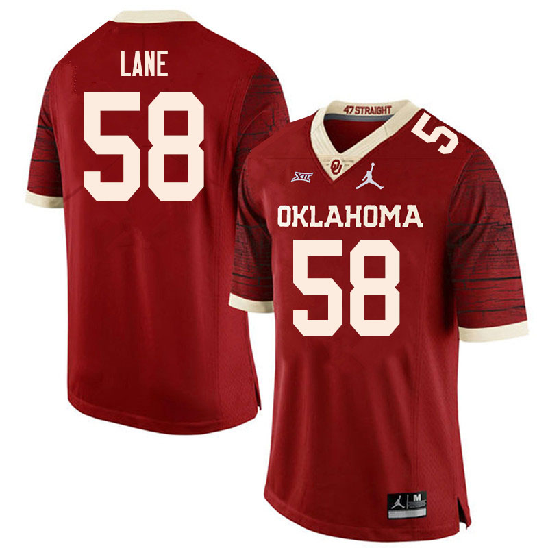 Men #58 Ethan Lane Oklahoma Sooners College Football Jerseys Sale-Retro - Click Image to Close